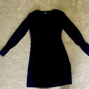 Black velvet above the knee dress from express like new.